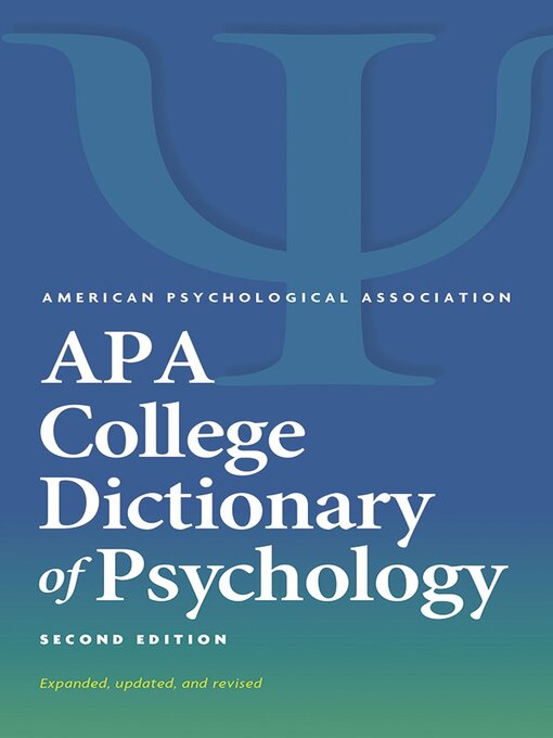 Title details for APA College Dictionary of Psychology by Gary R. VandenBos - Available
